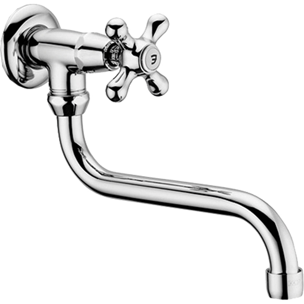 Rubinetto lavello a parete con snodo Iris cromo - 1/2" — Paffoni - HD casa
