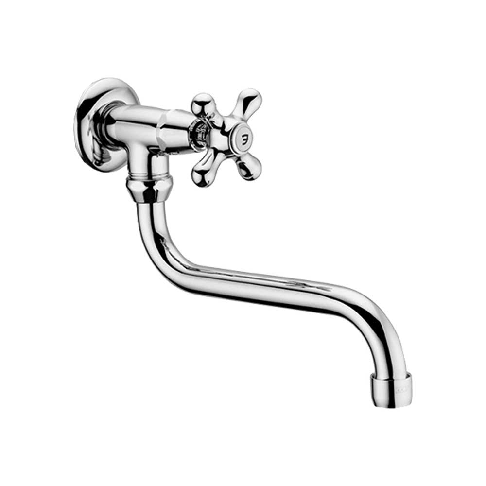 Rubinetto lavello a parete con snodo Iris cromo - 1/2" — Paffoni - HD casa