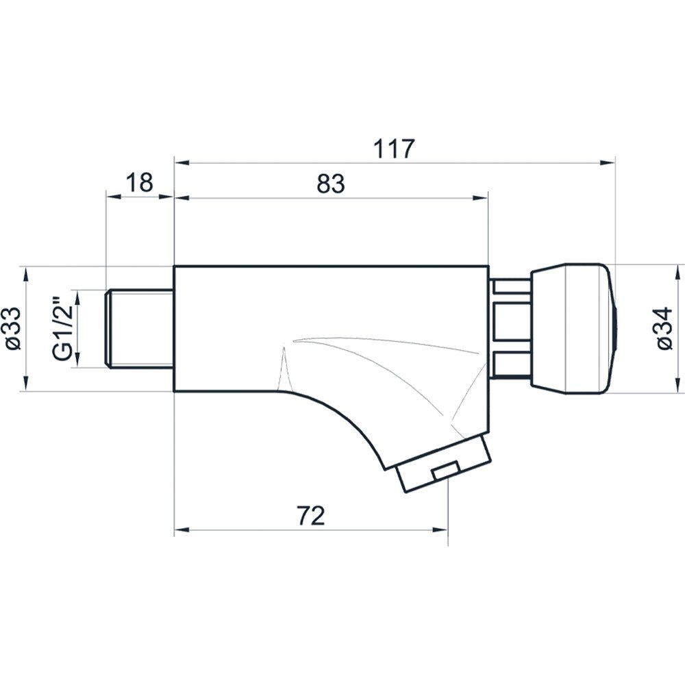 Rubinetto temporizzato a parete con comando a pulsante 1/2" - cromo — Idral - HD casa