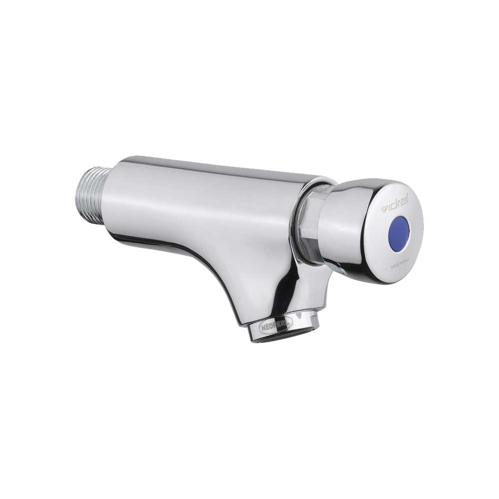 Rubinetto temporizzato a parete con comando a pulsante 1/2" - cromo — Idral - HD casa