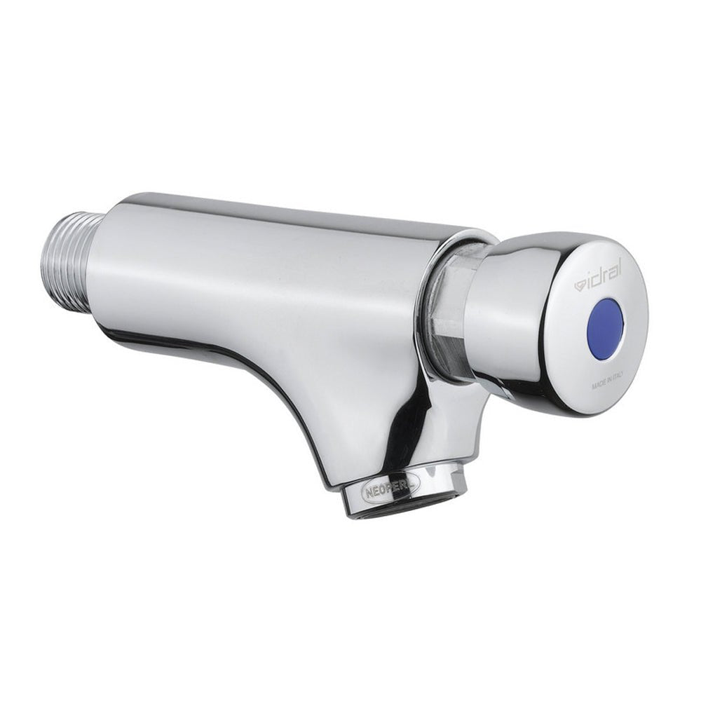 Rubinetto temporizzato a parete con comando a pulsante 1/2" - cromo — Idral - HD casa
