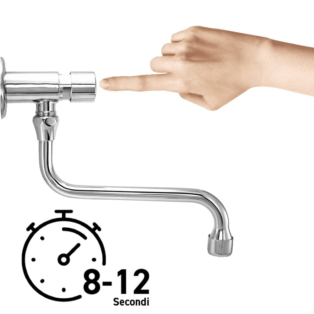 Rubinetto temporizzato a snodo installazione a parete 1/2" - cromo — MCM - HD casa