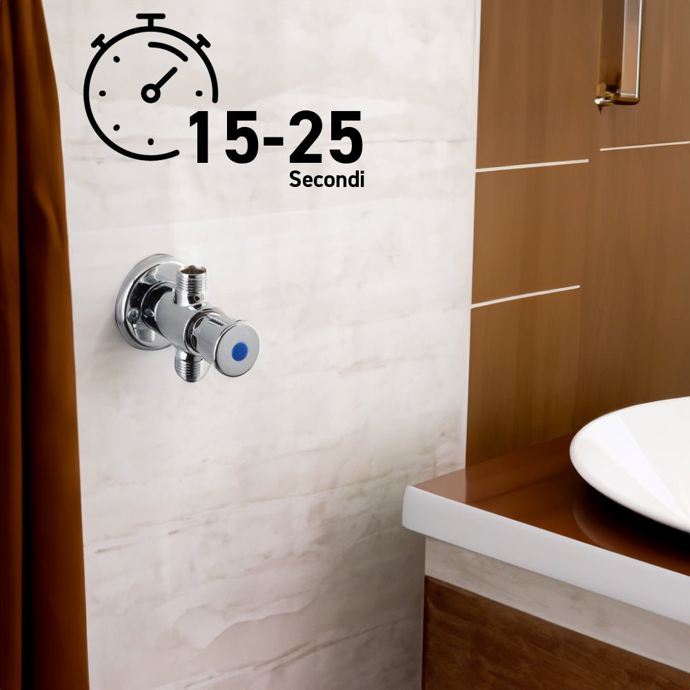 Rubinetto temporizzato doccia esterno con comando a pulsante 1/2" - cromo — MCM - HD casa