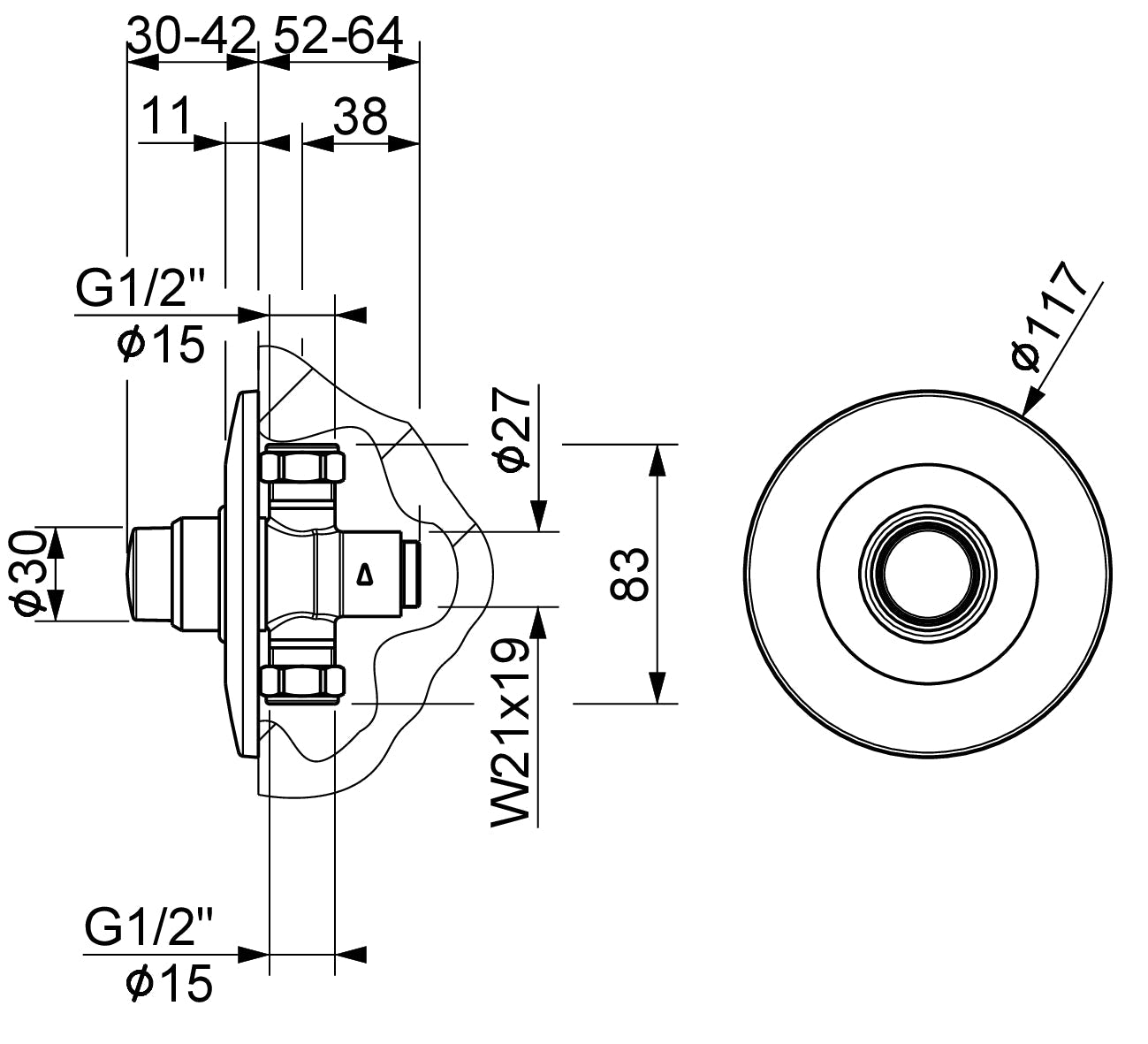 Rubinetto temporizzato per doccia incasso e orinatoio 1/2" - cromo — MCM - HD casa