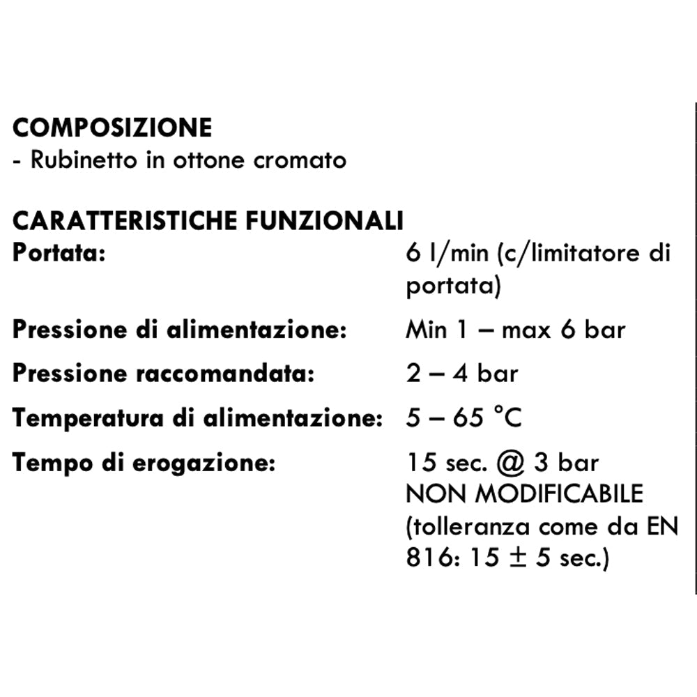 Rubinetto temporizzato per lavabo Classic comando a pulsante cromo — Idral - HD casa
