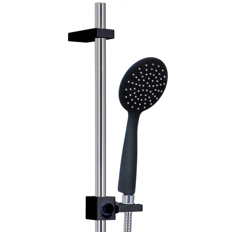 Saliscendi cromato nero linea tendente di gedy con portasapone - HD casa