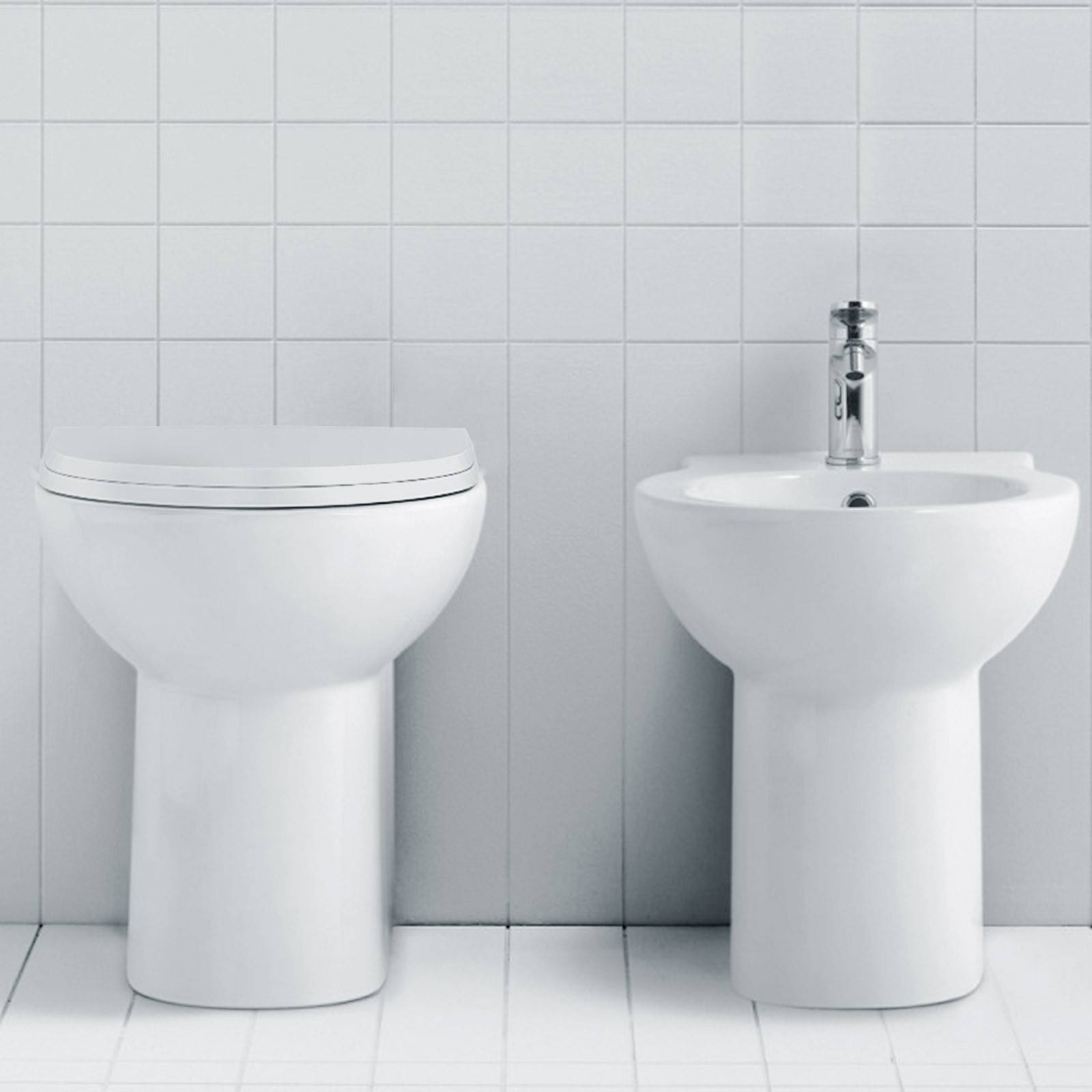 Sanitari filo muro Azzurra Fast terra wc + bidet copriwc - HD casa