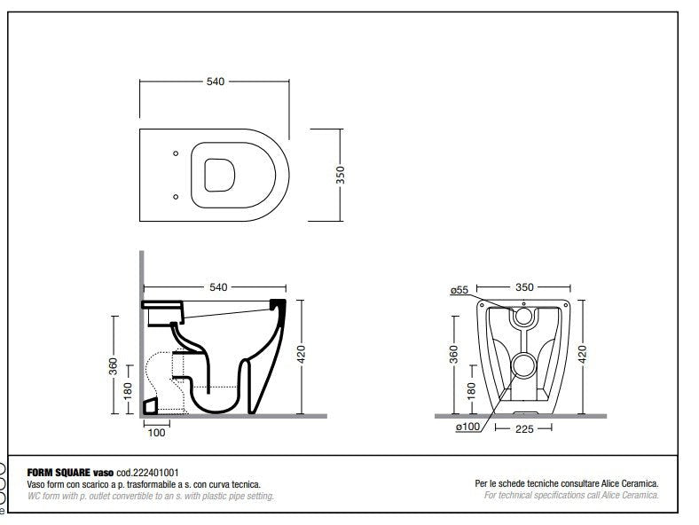 Sanitari serie FORM colore bianco Matt DI Alice Ceramica - HD casa