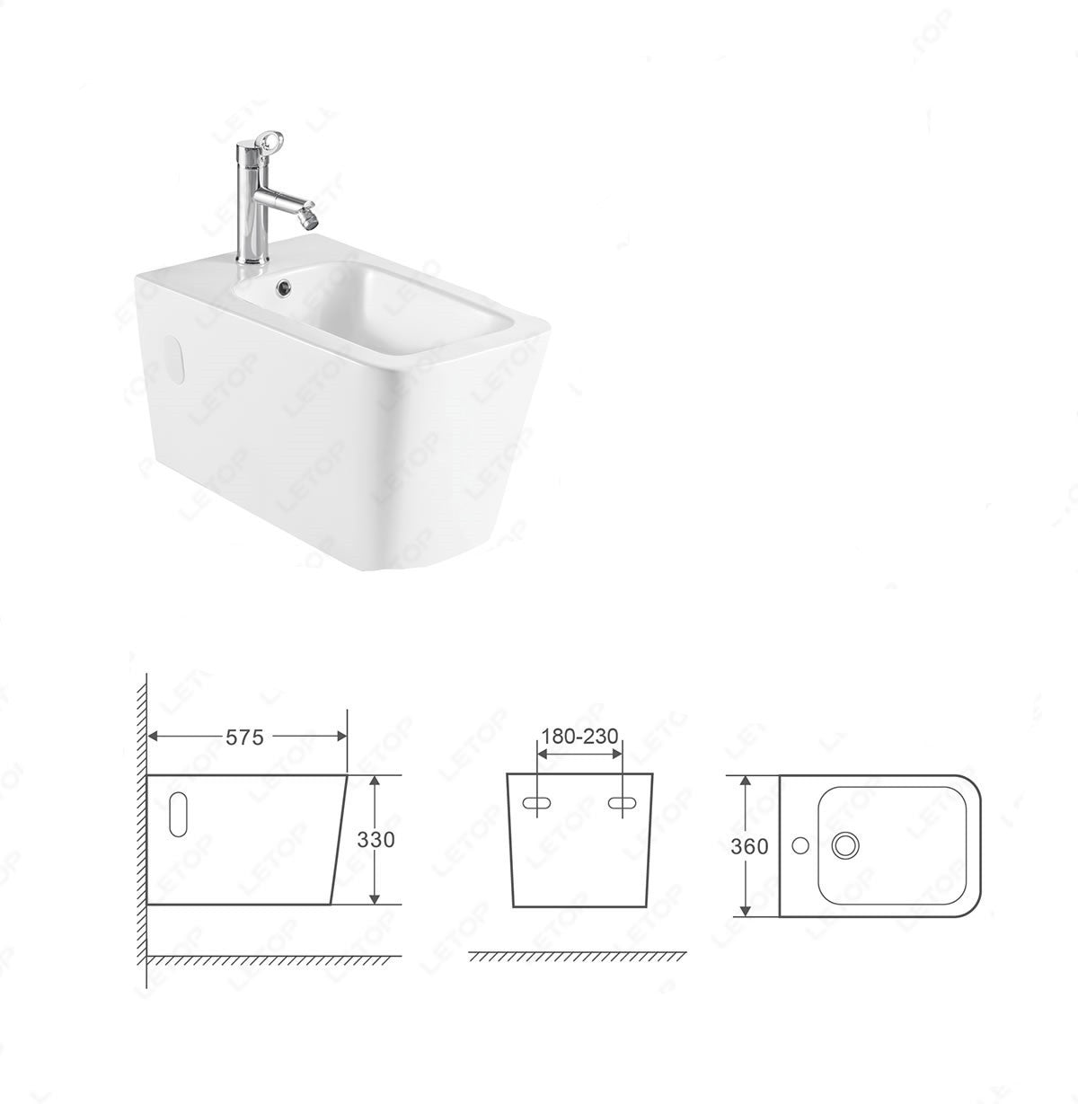 Sanitari sospesi Rimless vaso bidet e sedile in ceramica bianca - HD casa