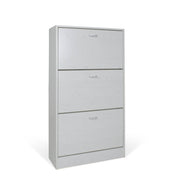 Scarpiera doppia profondità 3 ante, legno sbiancato 63X24X115cm - HD casa