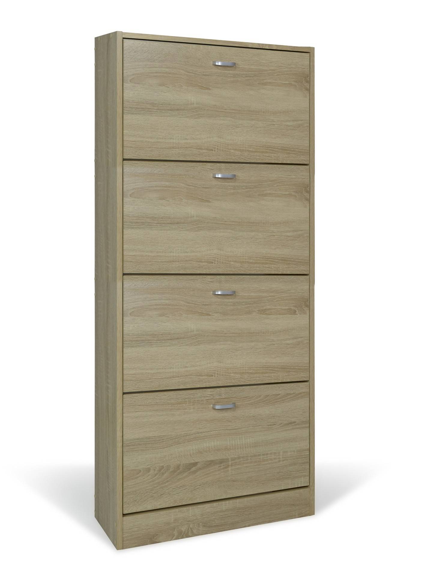 Scarpiera doppia profondità 4 ante, legno rovere 63X24X150cm - HD casa