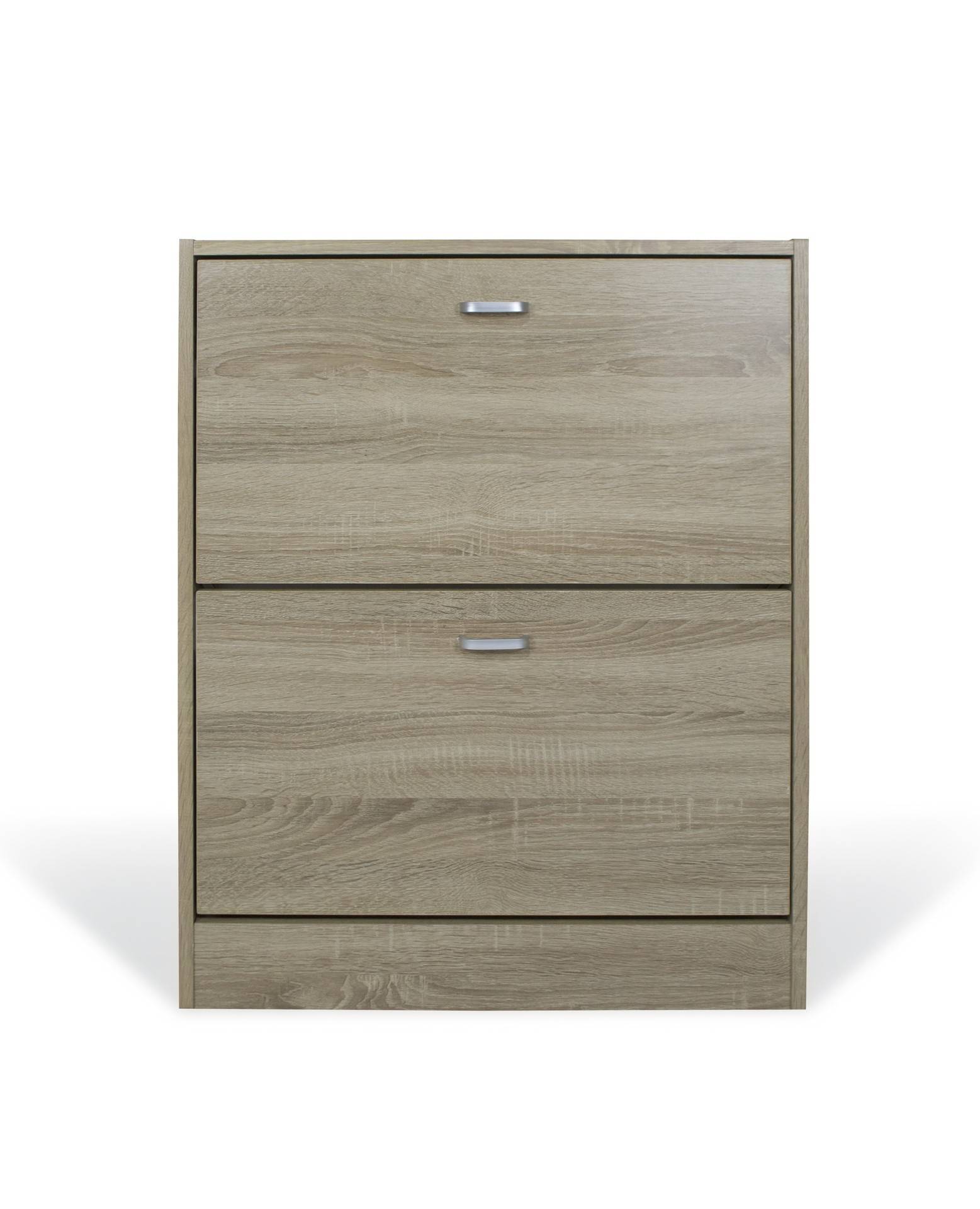 Scarpiera doppia profondità in legno 2 ante Rovere 63X24X80cm - HD casa