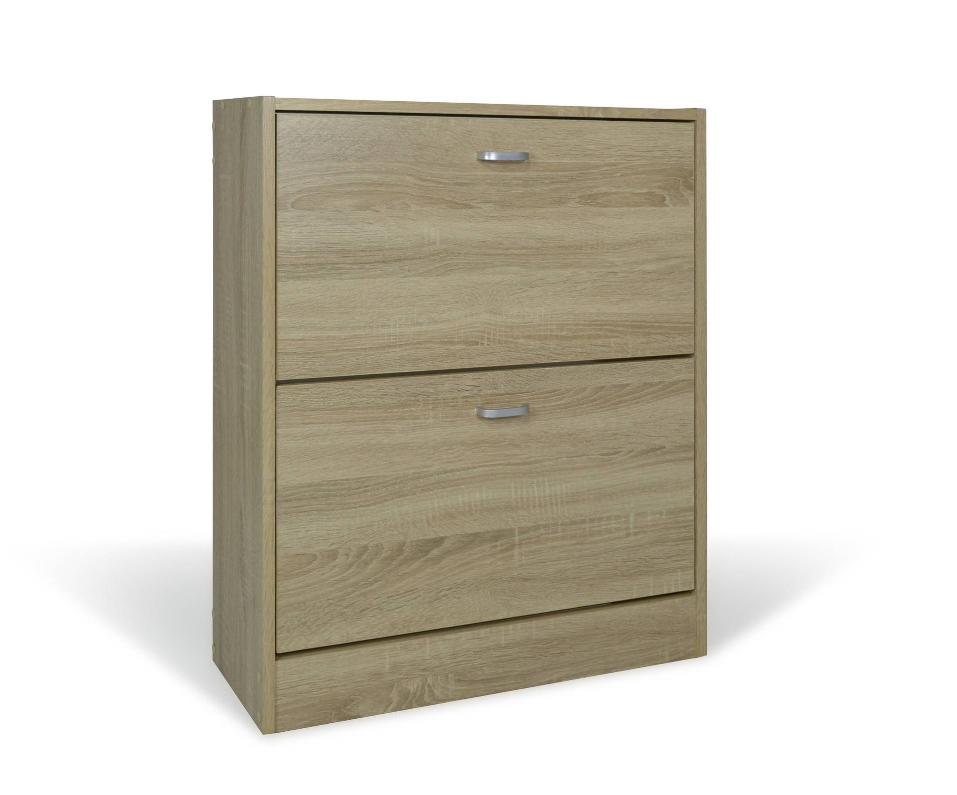 Scarpiera doppia profondità in legno 2 ante Rovere 63X24X80cm - HD casa