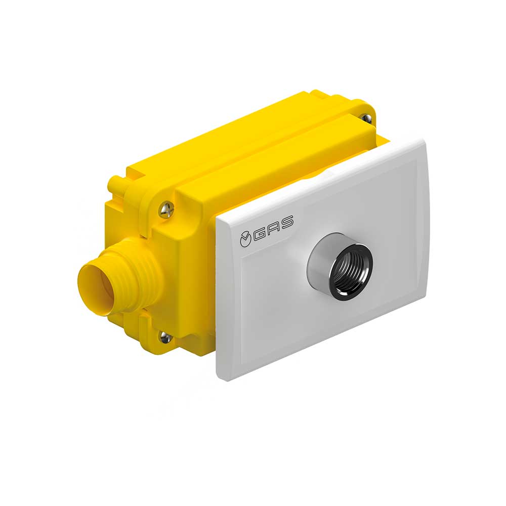 Scatola gas da incasso rk con raccordo in uscita firebag TECO DN15 - HD casa