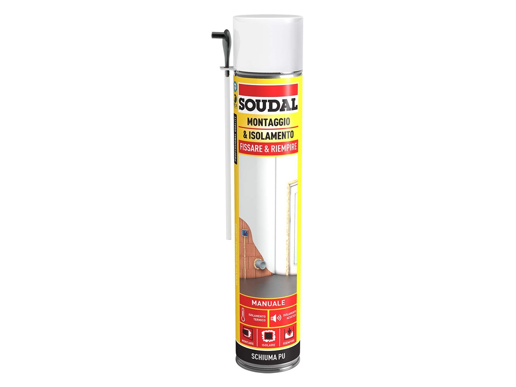 Schiuma poliuretanica universale Soudal 750 ml - pistola - HD casa