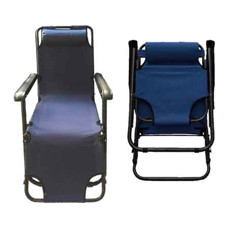Sdraio richiudibile con braccioli 153x60x80h cm - colore blu - HD casa