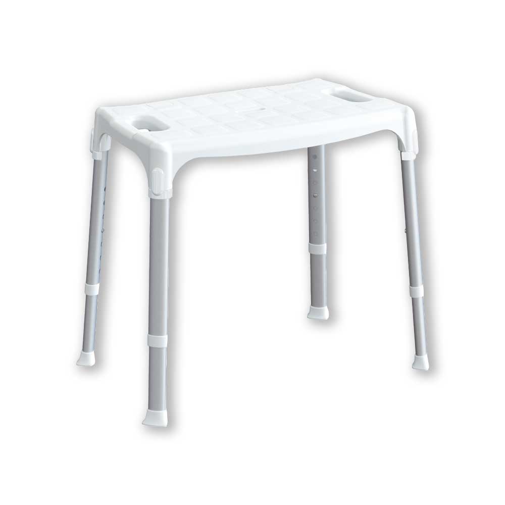 Sedia doccia antiscivolo Comfort regolabile bianco - P.30 x L.51 cm — K Design - HD casa