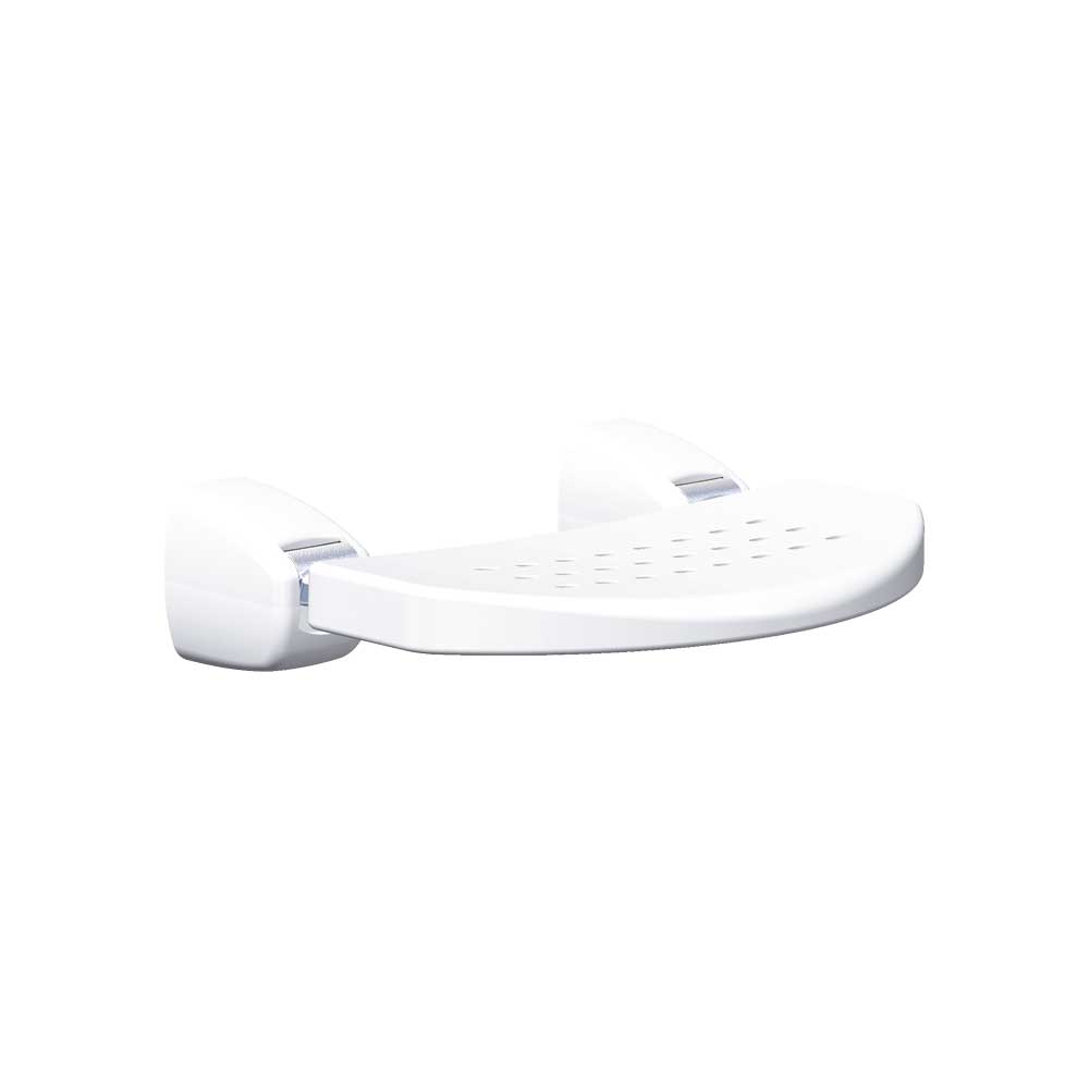 Sedile doccia a muro ribaltabile Facile antiscivolo bianco - P.30,5 x L.39 cm — K Design - HD casa