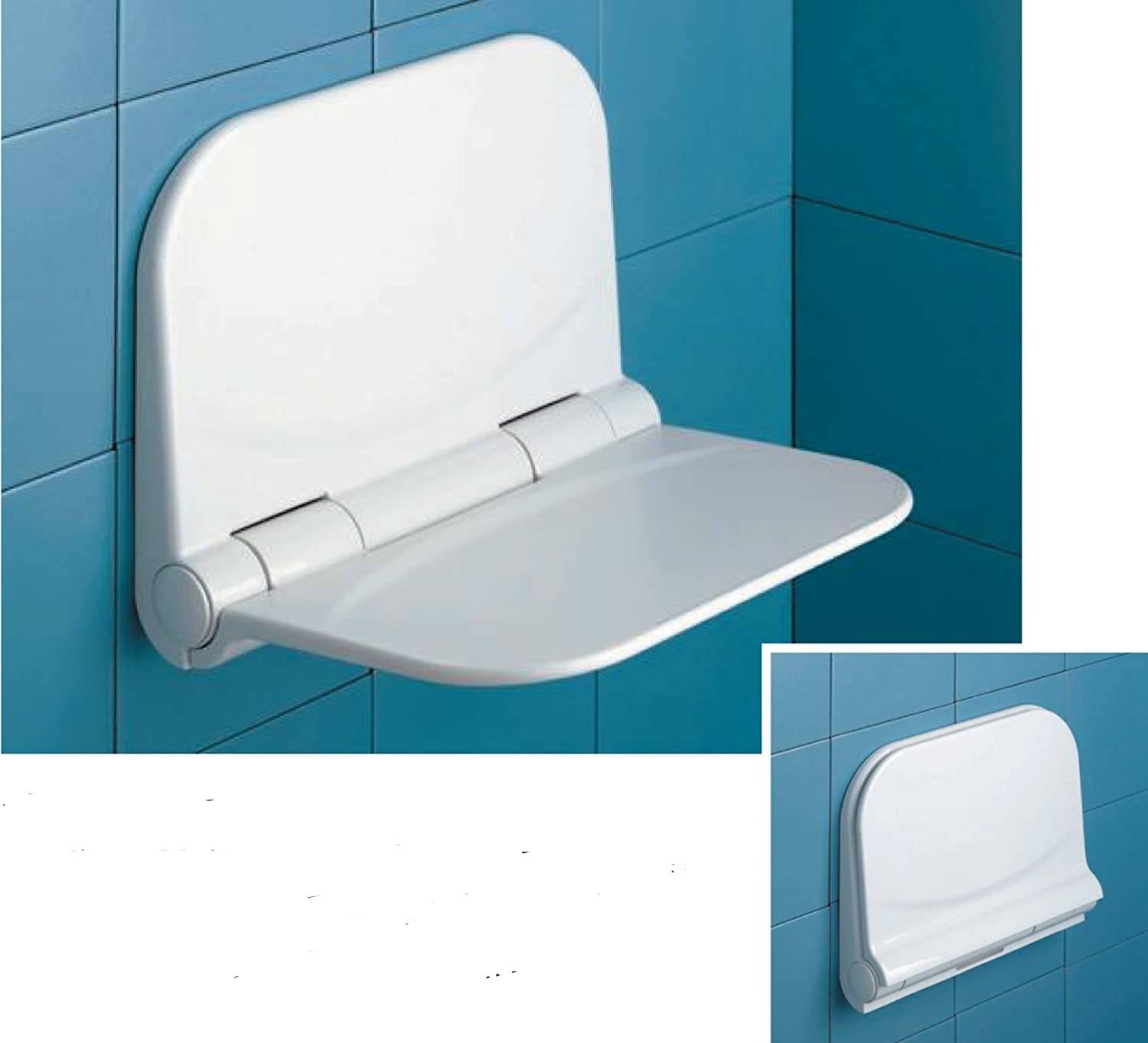 Sedile ribaltabile per doccia in resina colore bianco - HD casa