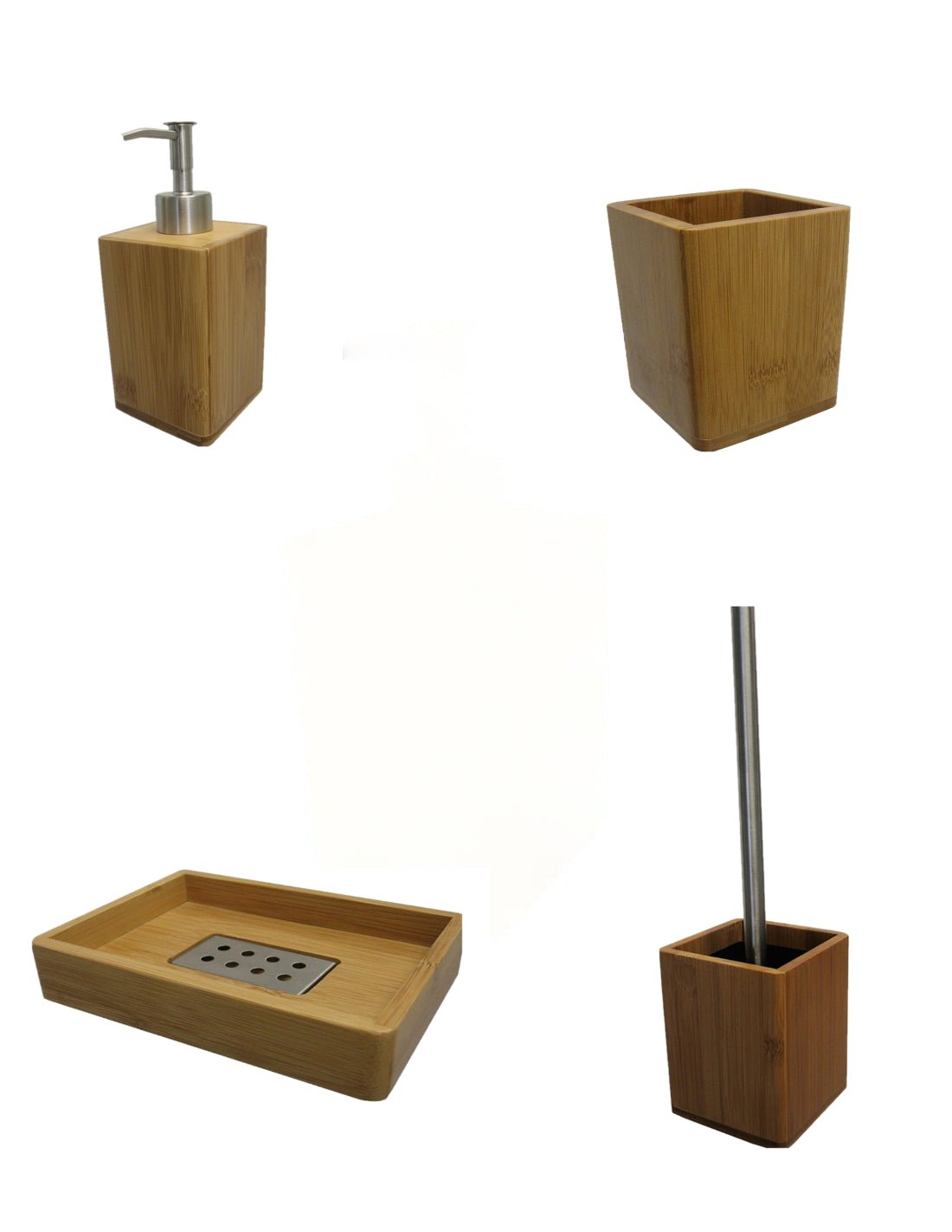 Set da 4 accessori d' appoggio GEDY linea Bambù naturale - HD casa