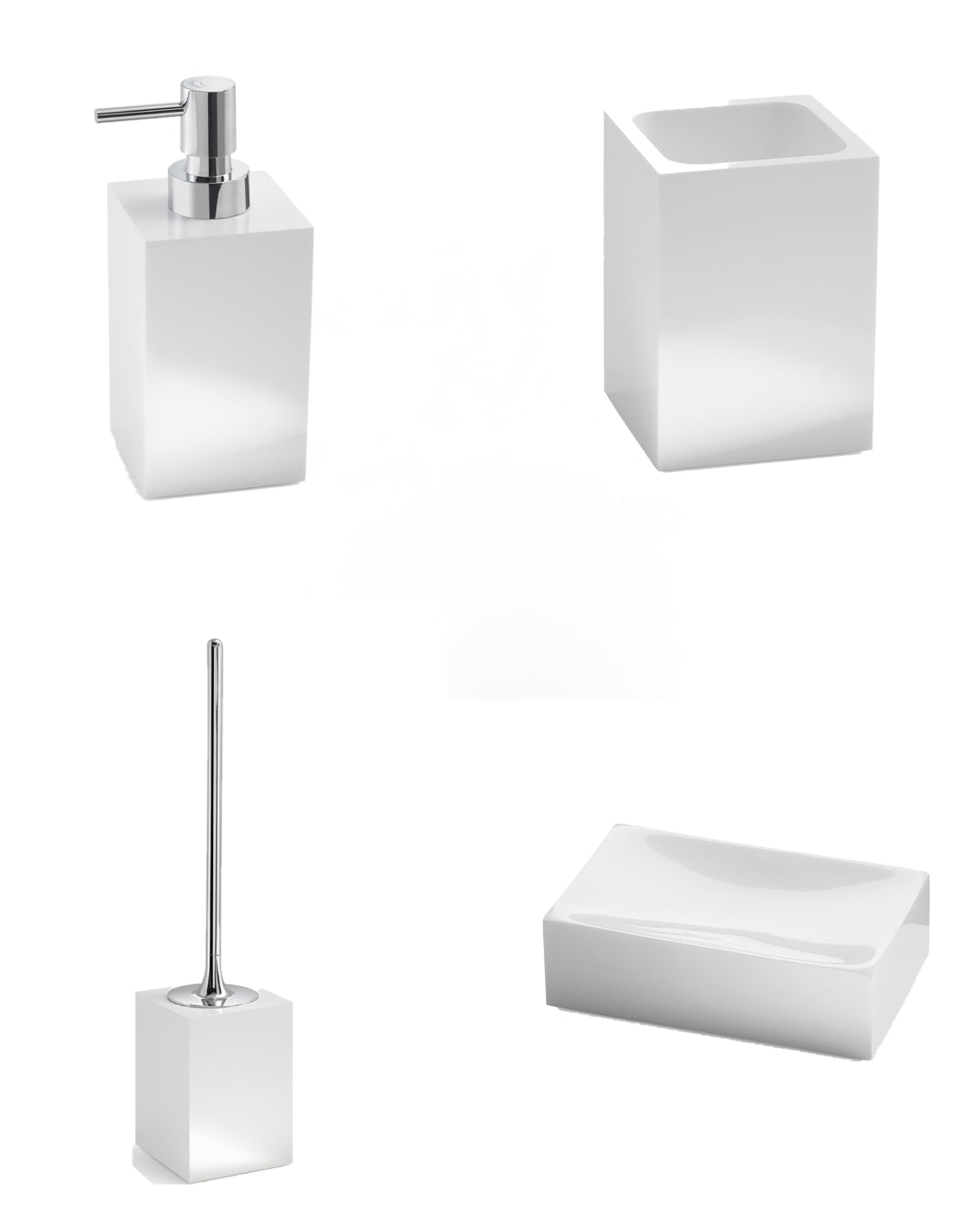 Set da 4 accessori d' appoggio GEDY linea Sofia bianco - HD casa