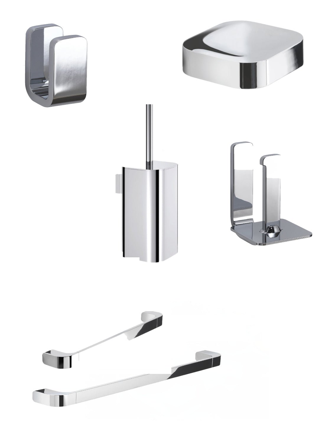 Set da 6 accessori a muro GEDY linea Outline cromato - HD casa
