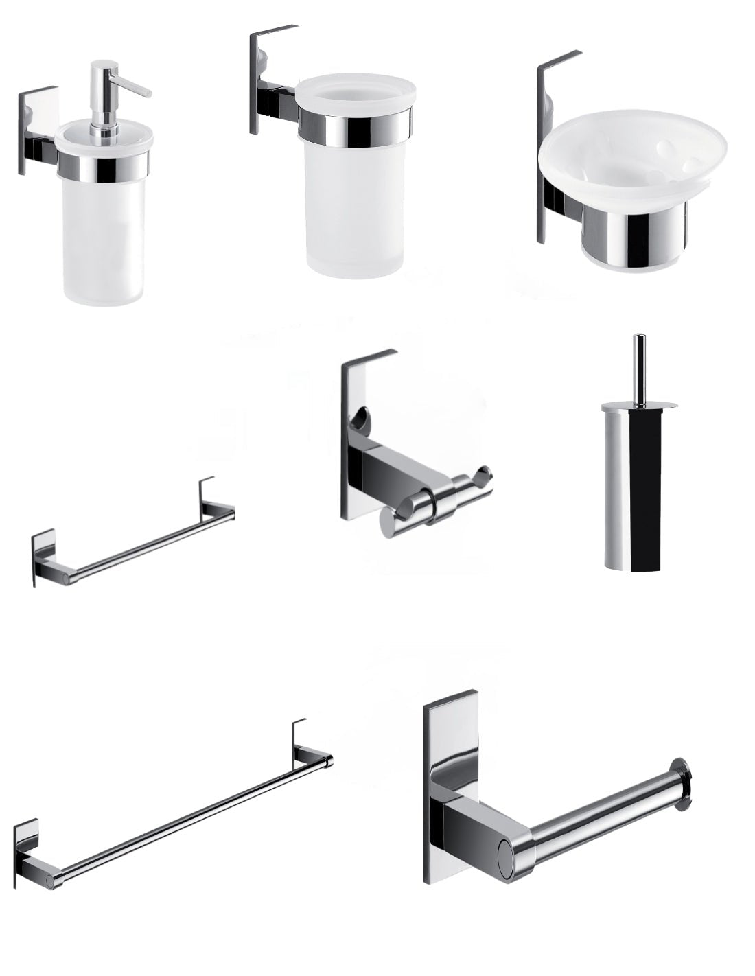 Set da 8 accessori a muro GEDY linea Maine cromato - HD casa