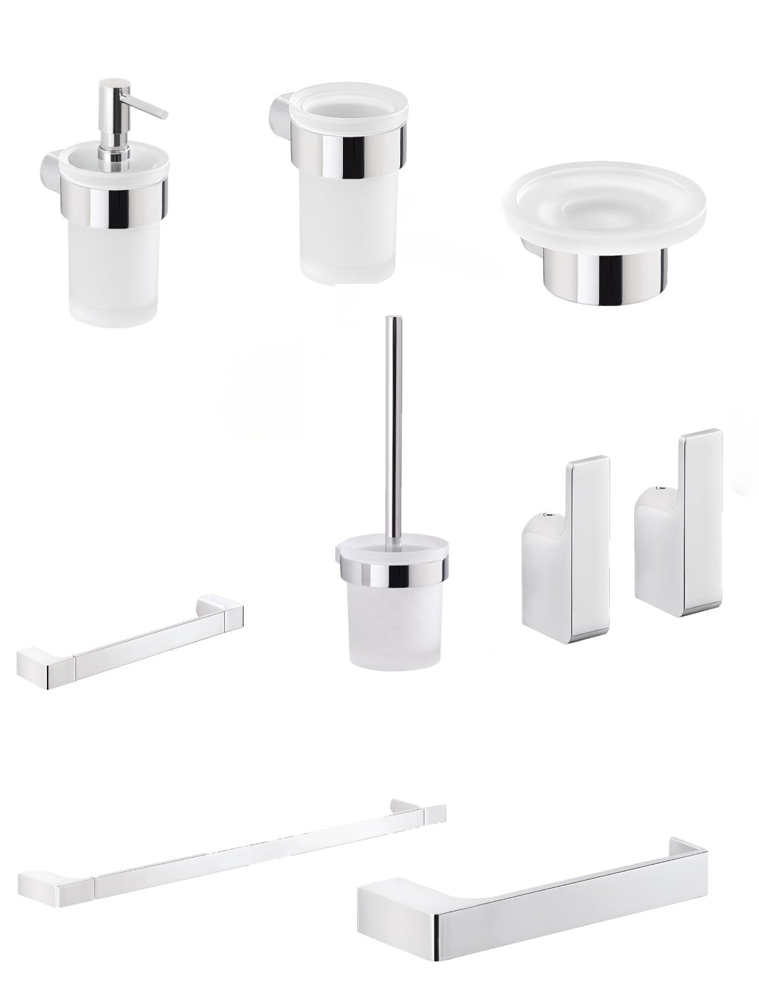 Set da 8 accessori a muro GEDY linea Pirenei cromato - HD casa
