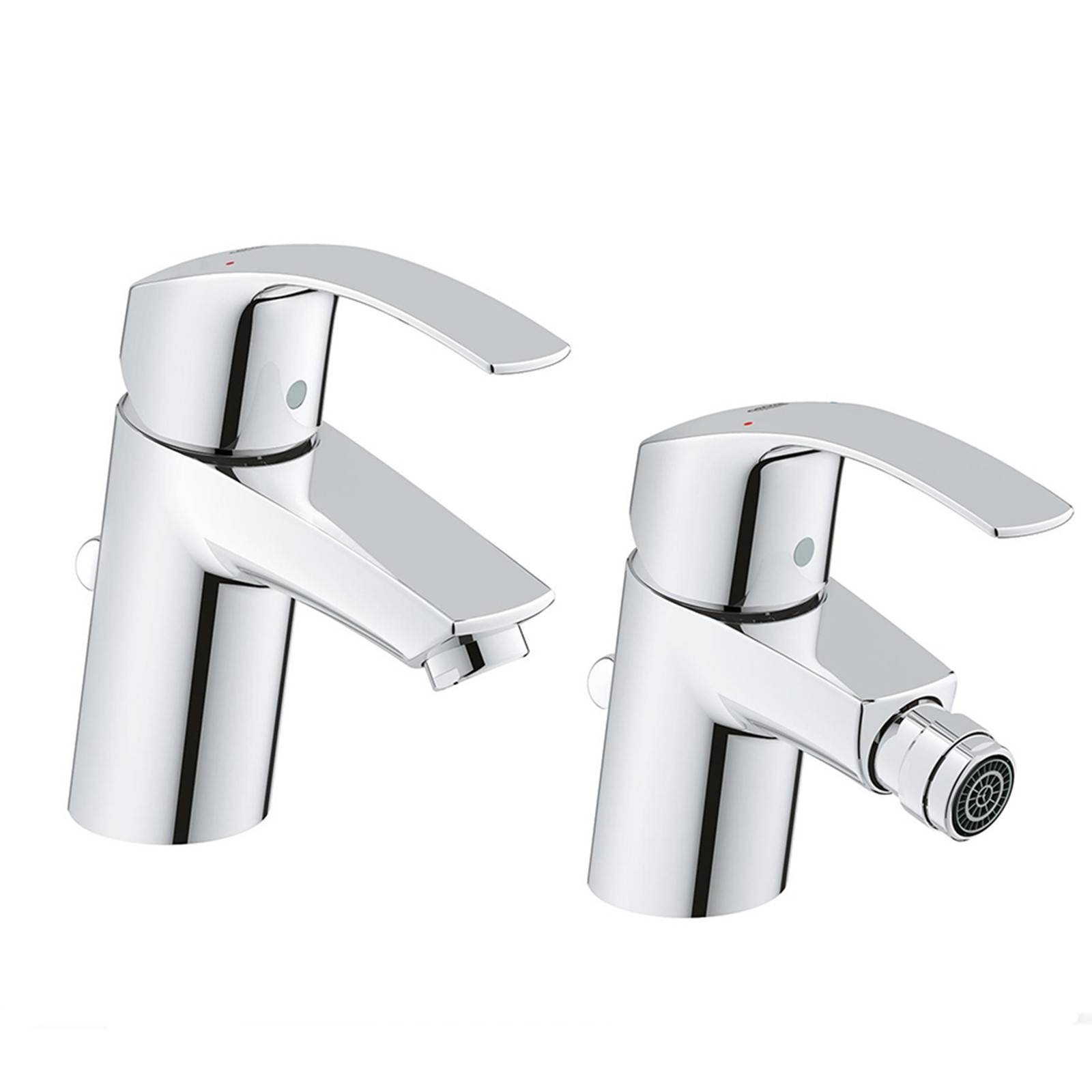 Set Miscelatori Grohe Eurosmart lavabo e bidet in ottone cromato TG S - HD casa