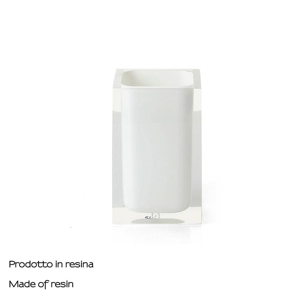 Set portaspazzolini / dosasapone d' appoggio Gedy linea Rainbow bianco - HD casa