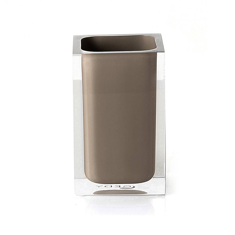 Set portaspazzolini / dosasapone d' appoggio Gedy linea Rainbow tortora - HD casa