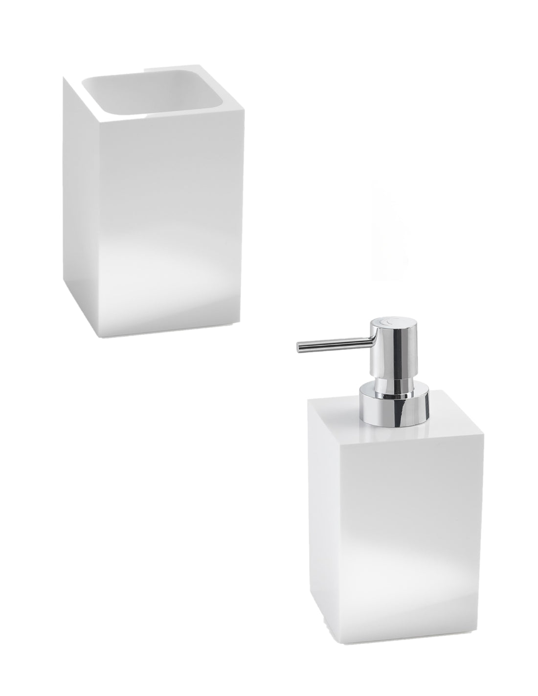 Set portaspazzolini / dosasapone d' appoggio Gedy linea Sofia bianco - HD casa