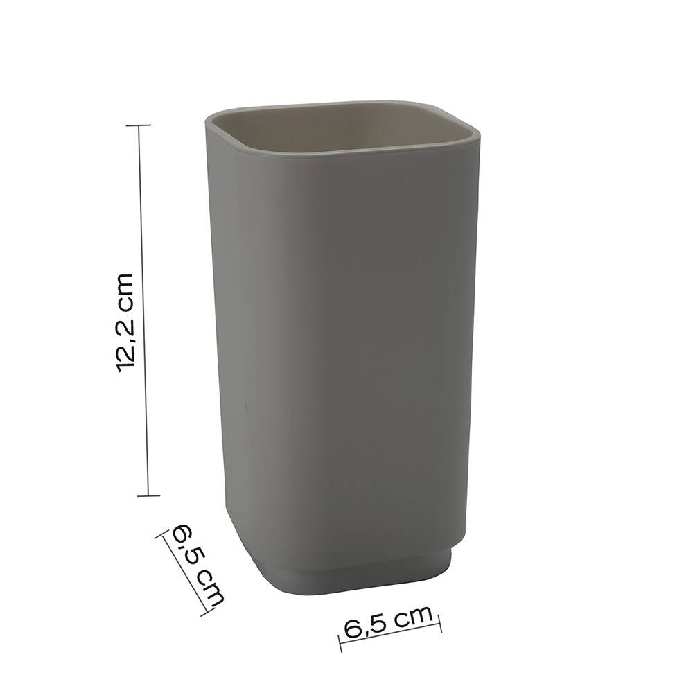 Set portaspazzolini, dosasapone e portasapone d' appoggio Gedy linea Seventy grigio - HD casa