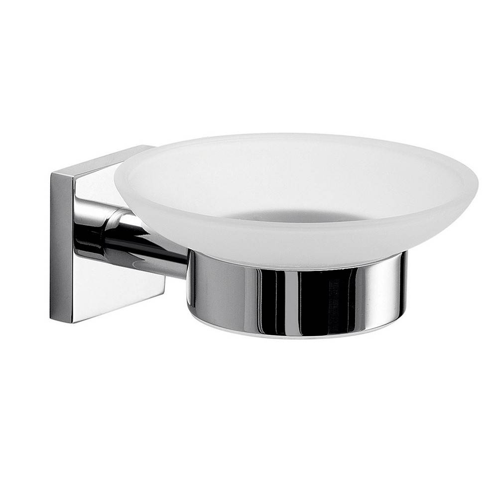 Set portaspazzolini, dosasapone e portasapone da muro Gedy linea Fuji cromato - HD casa