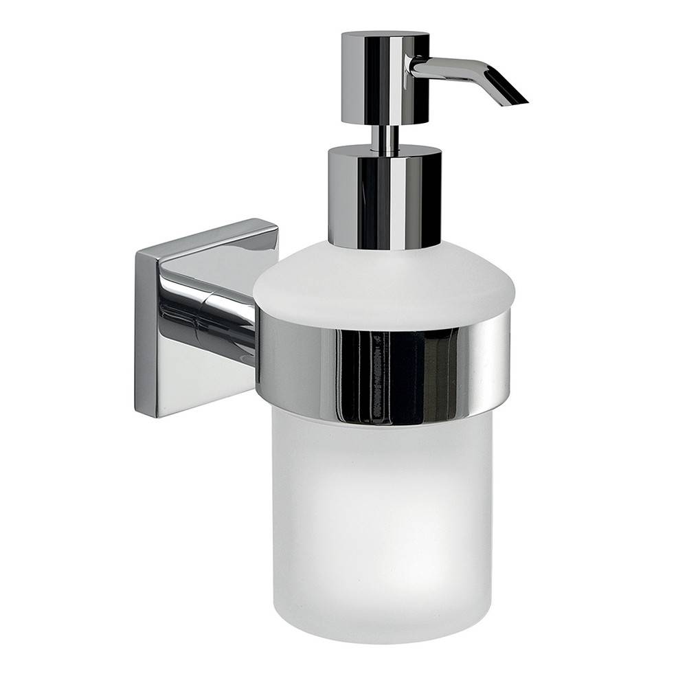 Set portaspazzolini, dosasapone e portasapone da muro Gedy linea Fuji cromato - HD casa
