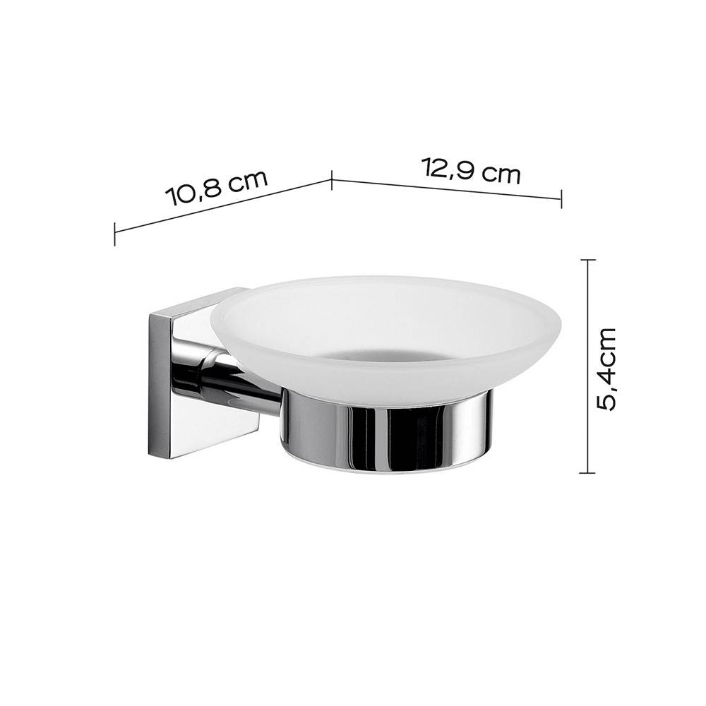 Set portaspazzolini, dosasapone e portasapone da muro Gedy linea Fuji cromato - HD casa