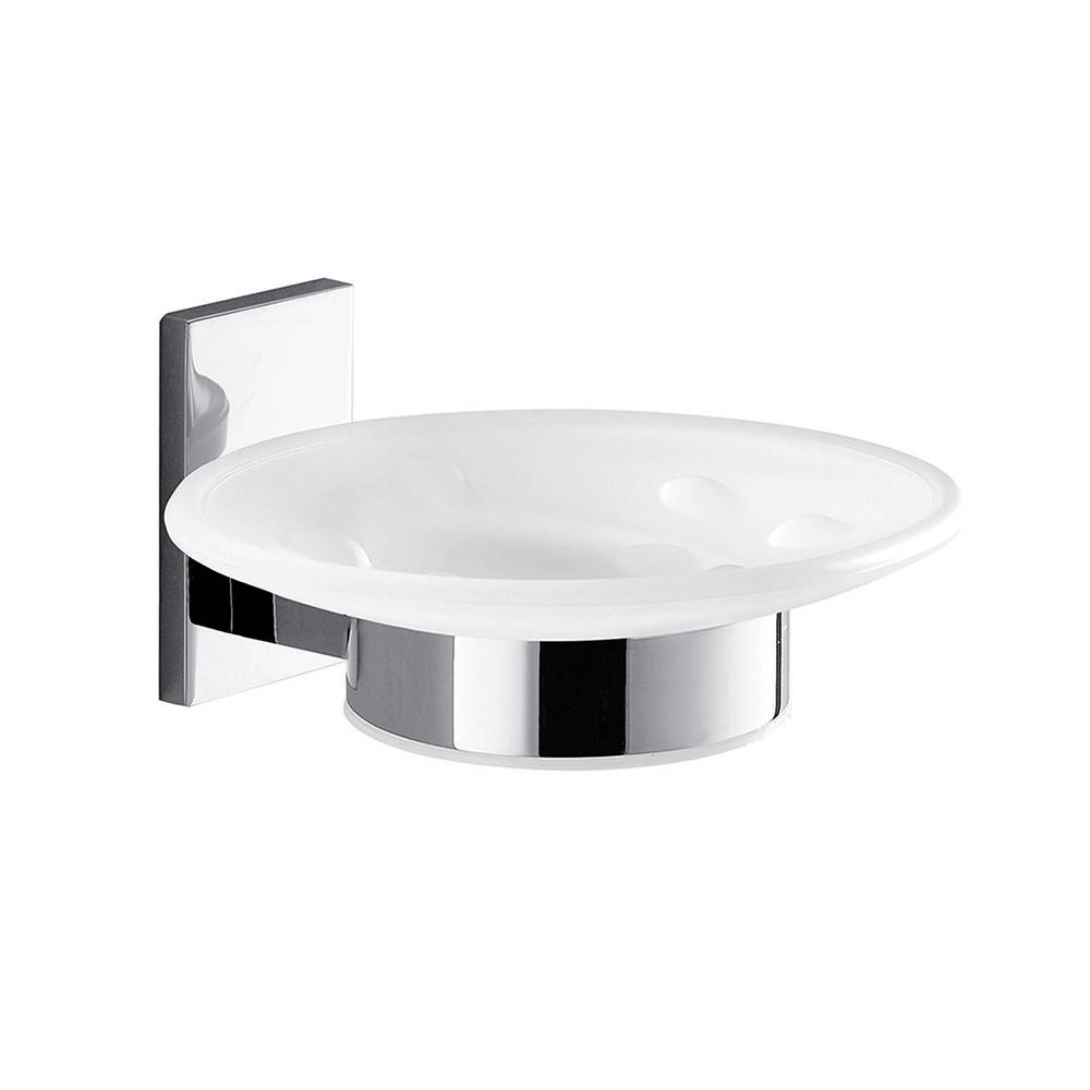 Set portaspazzolini, dosasapone e portasapone da muro Gedy linea Maine cromato - HD casa