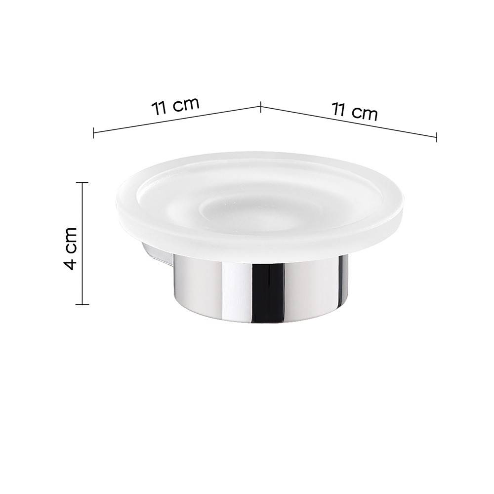 Set portaspazzolini, dosasapone e portasapone da muro Gedy linea Pirenei cromato - HD casa