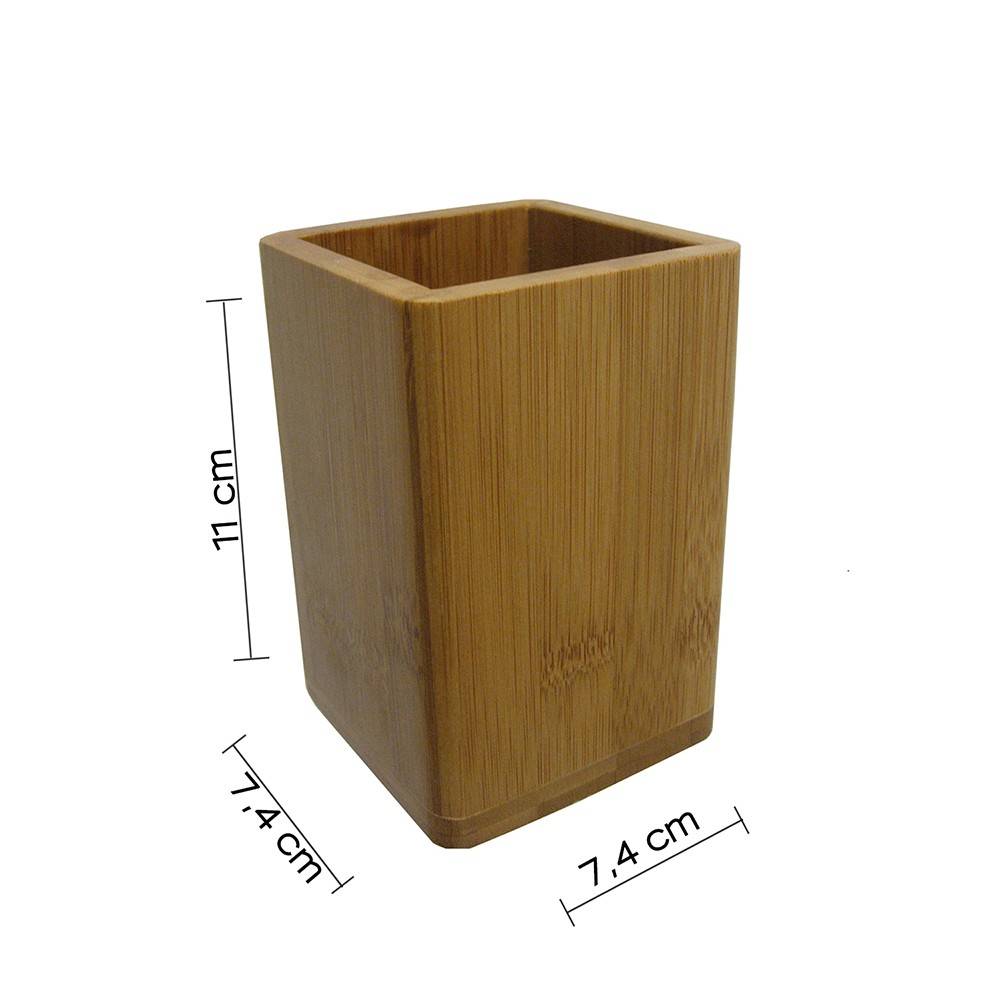 Set portaspazzolini e dosasapone d' appoggio Gedy linea Bambù naturale - HD casa