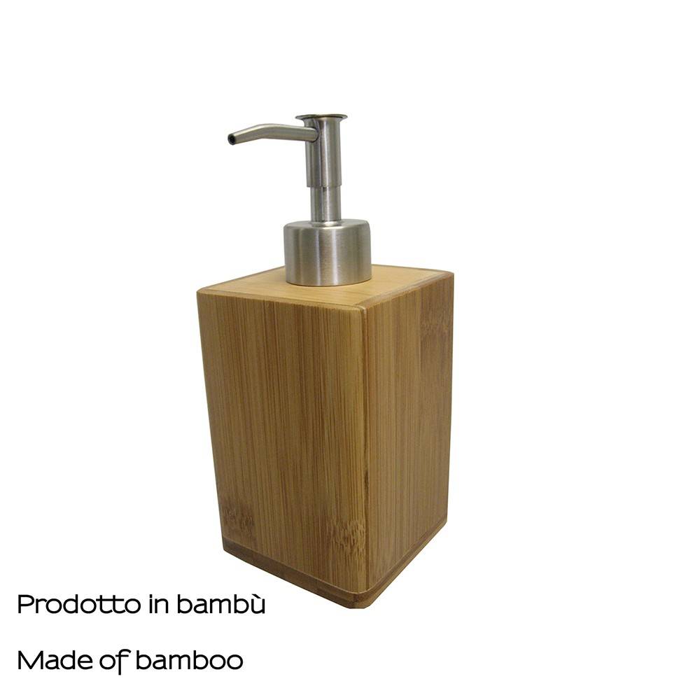 Set portaspazzolini e dosasapone d' appoggio Gedy linea Bambù naturale - HD casa