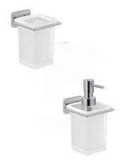 Set portaspazzolini e dosasapone da muro Gedy linea Atena cromato - HD casa