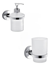 Set portaspazzolini e dosasapone da muro Gedy linea Felce cromato - HD casa