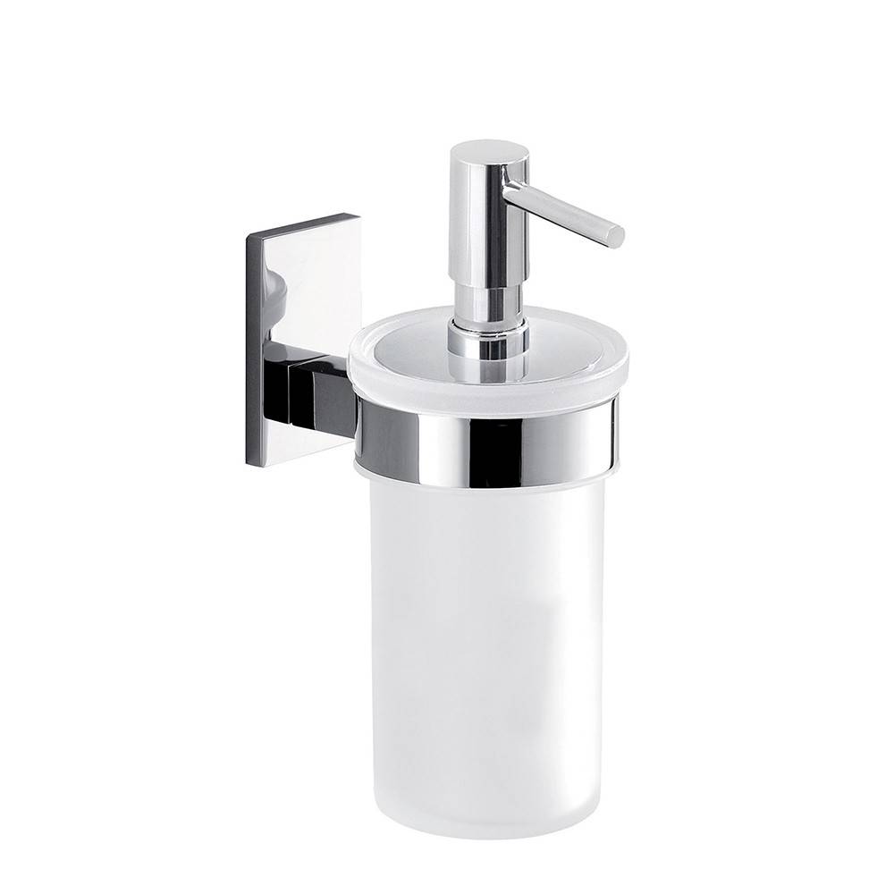 Set portaspazzolini e dosasapone da muro Gedy linea Maine cromato - HD casa
