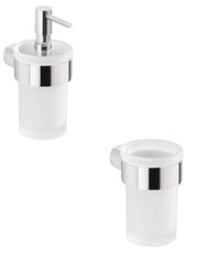 Set portaspazzolini e dosasapone da muro Gedy linea Pirenei cromato - HD casa