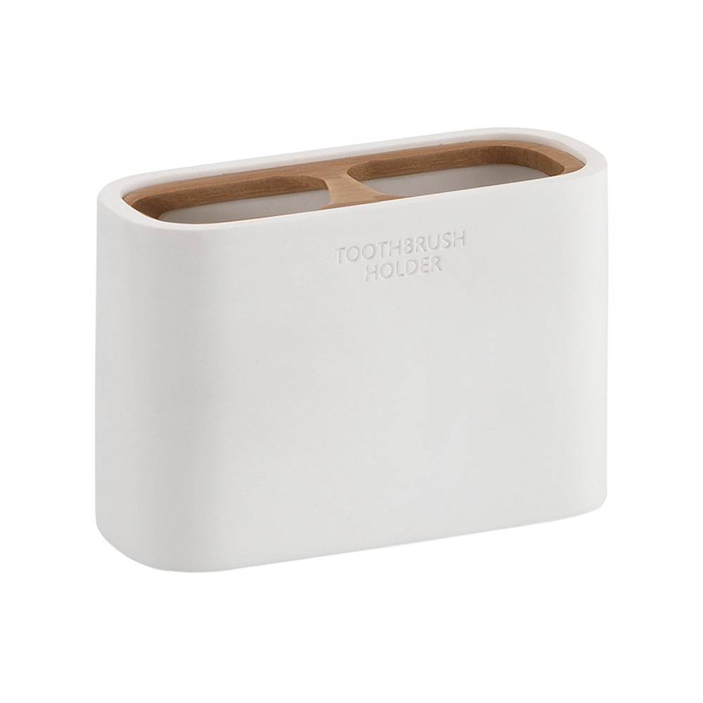 Set portaspazzolini/dosasapone d' appoggio Gedy linea Ninfea bianco matt - HD casa