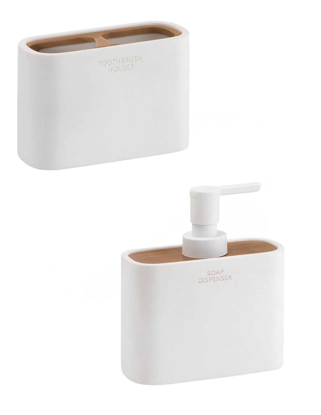 Set portaspazzolini/dosasapone d' appoggio Gedy linea Ninfea bianco matt - HD casa