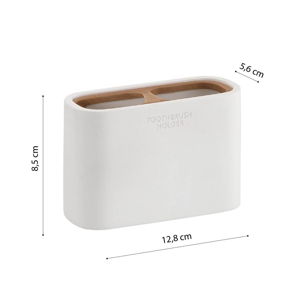 Set portaspazzolini/dosasapone d' appoggio Gedy linea Ninfea bianco matt - HD casa