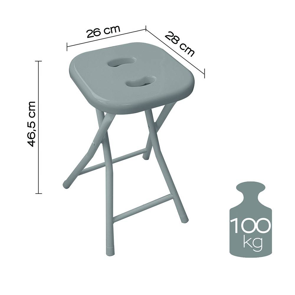 Sgabello da bagno GEDY in acciaio inox richiudibile colore Grigio - HD casa