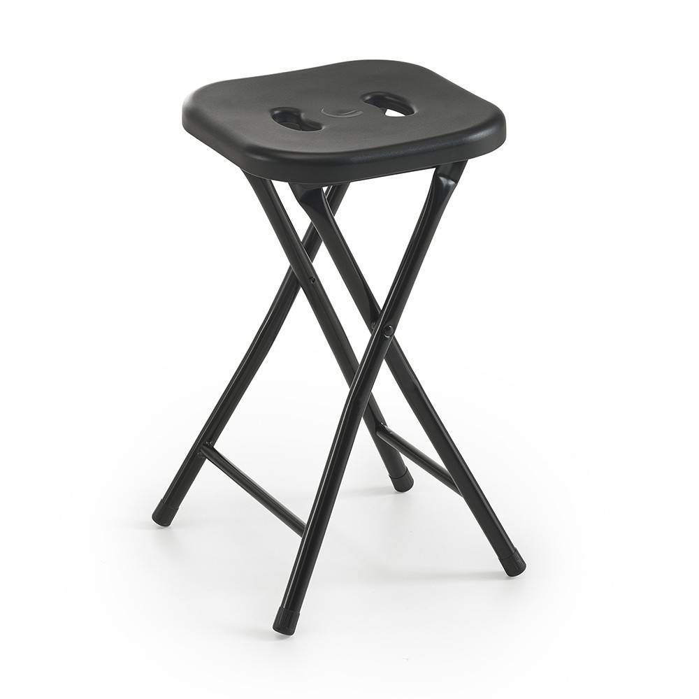 Sgabello da bagno GEDY in acciaio inox richiudibile colore Nero - HD casa