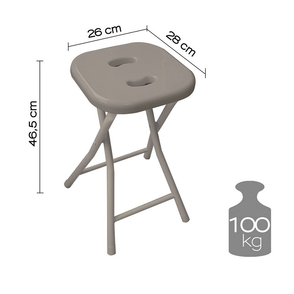 Sgabello da bagno GEDY in acciaio inox richiudibile colore Tortora - HD casa